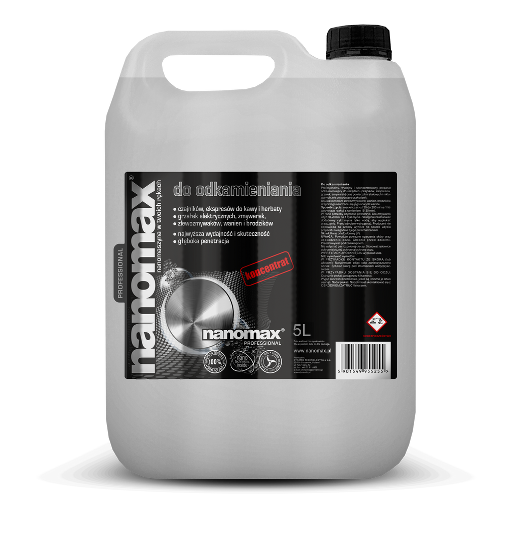 Profesjonalny odkamieniacz nanomax w dużym pojemniku 5L do zastosowań komercyjnych
