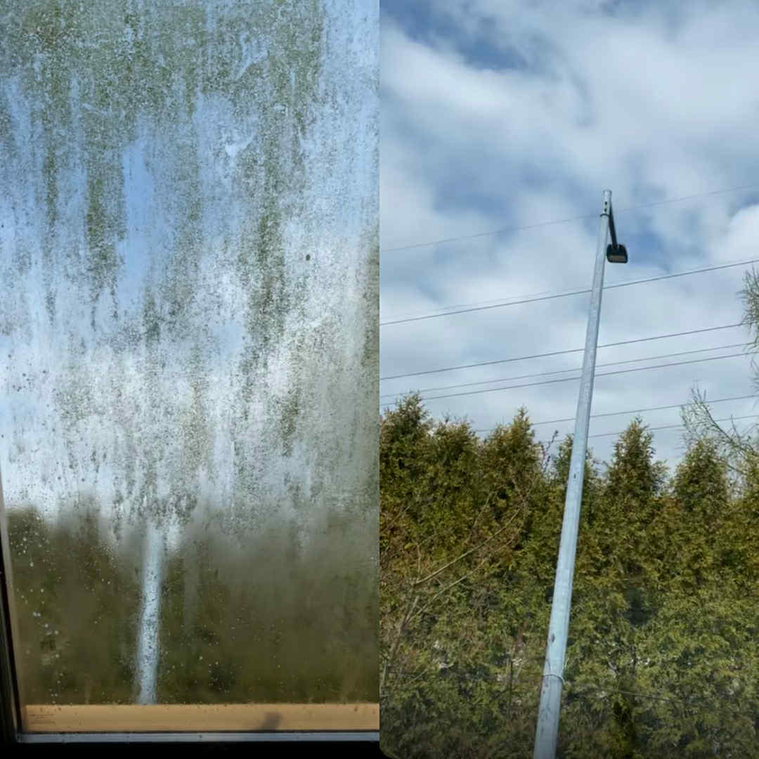 Czyszczenie okien płynem nanomax - aplikacja na szybie za pomocą ściereczki
