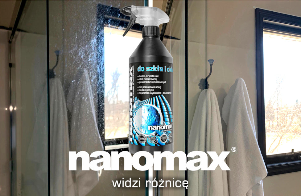 Efekt czyszczenia okien płynem nanomax - czyste szkło bez smug i zacieków
